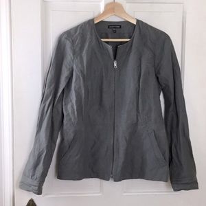 Eileen Fisher Crinkle Jacket Nylon Metallic zip Size XS